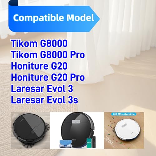 Tikom G8000/G8000 MAX/G8000 Pro/HONITURE G20/G20 Pro/Airzeen G20 Pro/Laresar Evol 3/3S Robot Vacuum Cleaner Main Roller