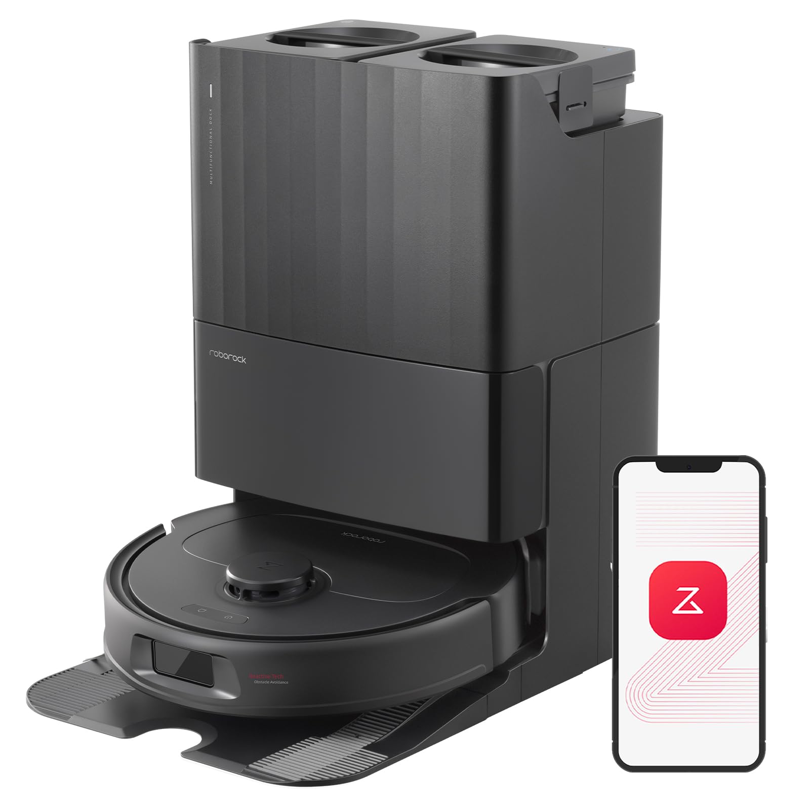 Roborock Qrevo S Robot Vacuum and Mop, Self-Drying & Auto Mop Washing, Smart Obstacle Avoidance, 7000Pa Suction, Black