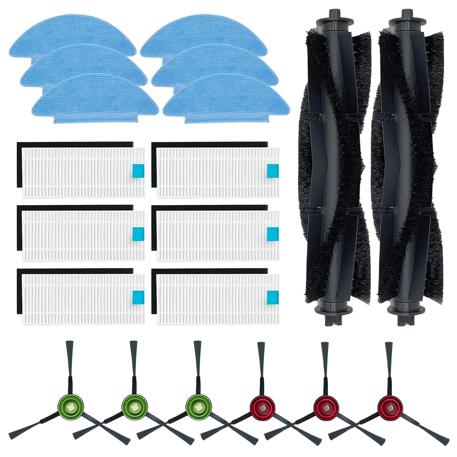 20 Pack Replacement Parts for Tikom L9000, L8000, Lubluelu SL60D, Laresar L6 Nex, Honiture Q6 SE Robot Vacuum Cleaners